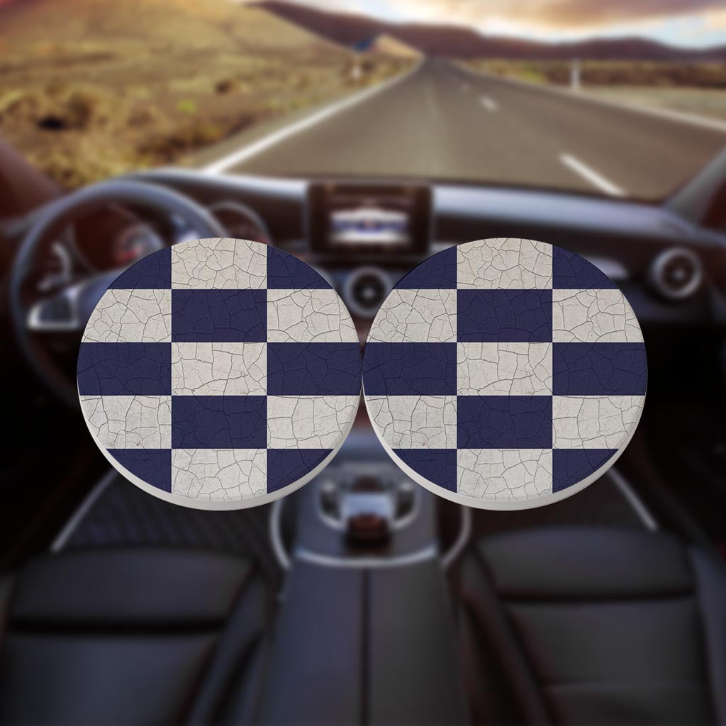 Nautical Flag November| Absorbent Car Coasters | Set of 2 | Min 4