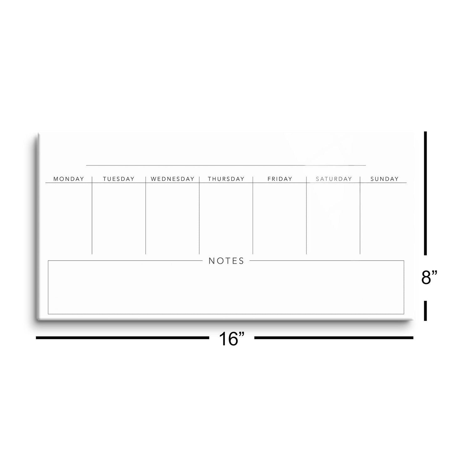 Minimalist Weekly Planner With Notes| Hi-Def Glass Art | Eaches | Min 2