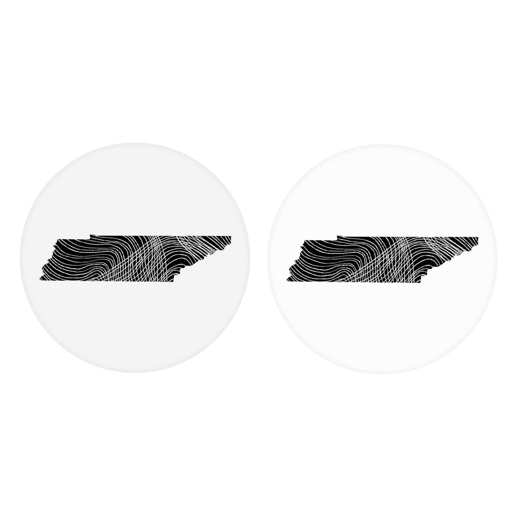 Minimalist B&W Tennessee State Shape| Absorbent Car Coasters | Set of 2 | Min 4