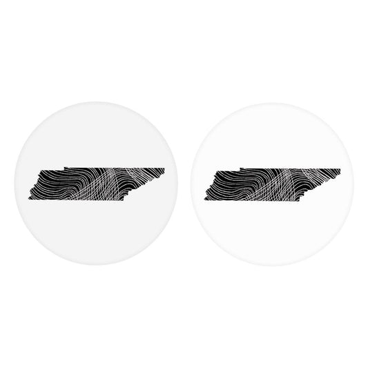 Minimalist B&W Tennessee State Shape| Absorbent Car Coasters | Set of 2 | Min 4