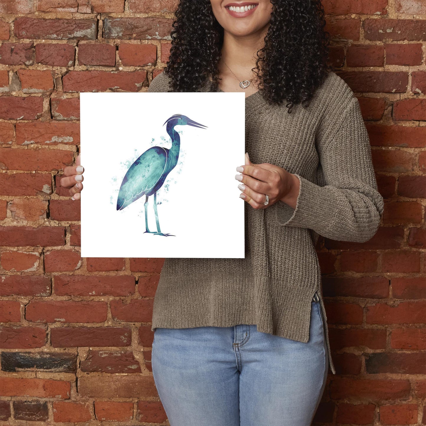 East Coast Water Color Heron | Hi-Def Glass Art | Eaches | Min 1
