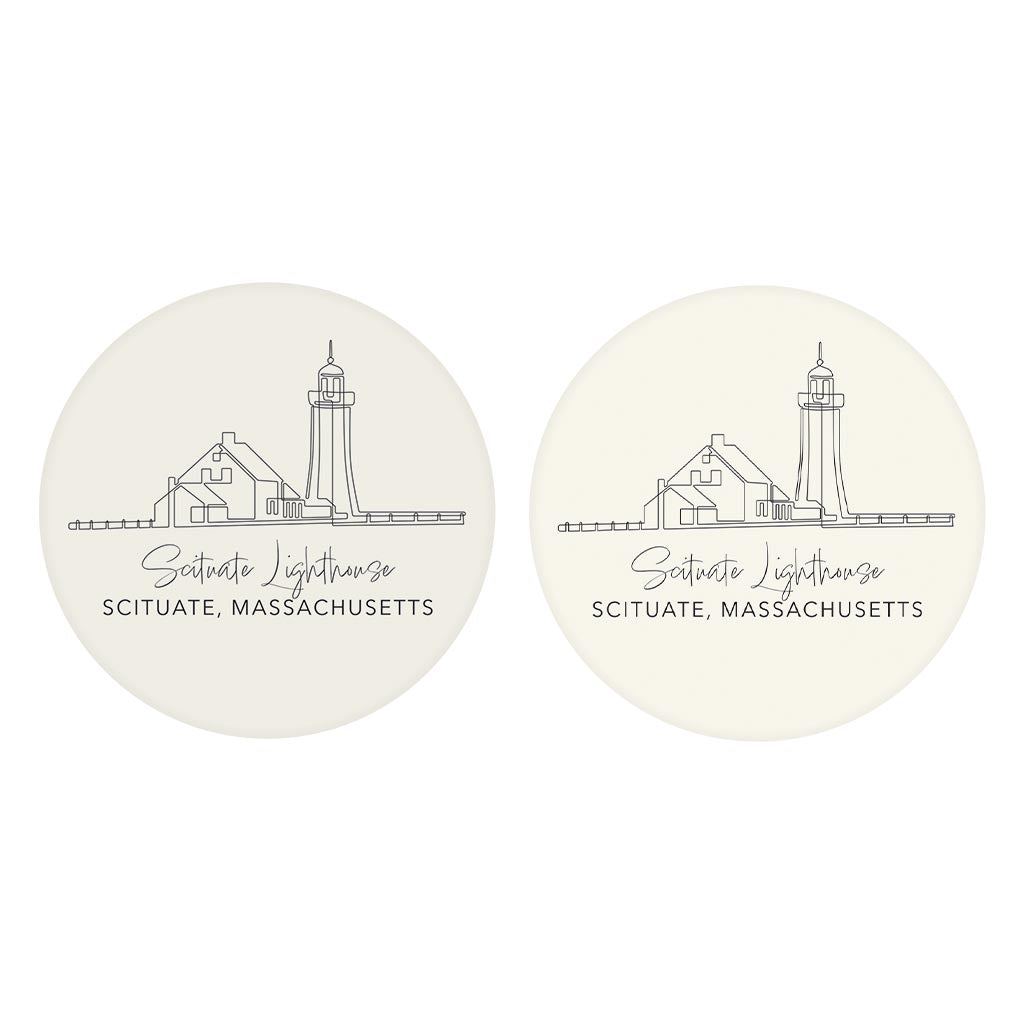 Scituate Lighthouse| Absorbent Car Coasters | Set of 2 | Min 4