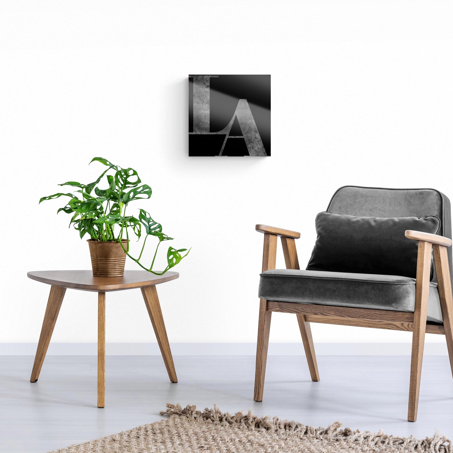 Modern Black Louisiana Initials | Hi-Def Glass Art | Eaches | Min 1