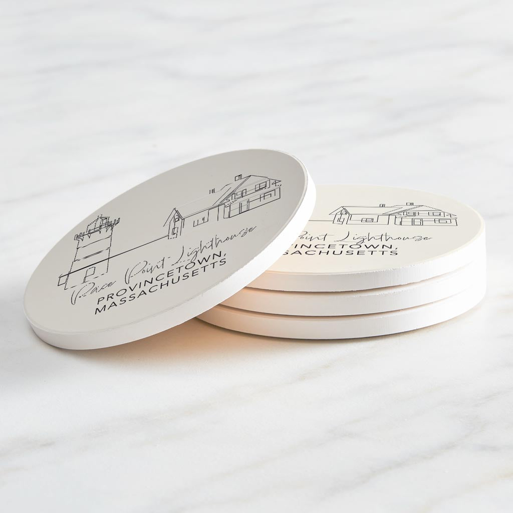 Race Point Lighthouse | Absorbent Coasters | Set of 4 | Min 2