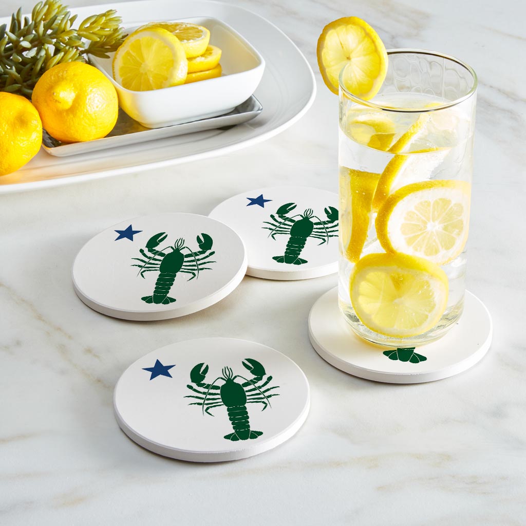 New England Star And Lobster| Absorbent Coasters | Set of 4 | Min 2