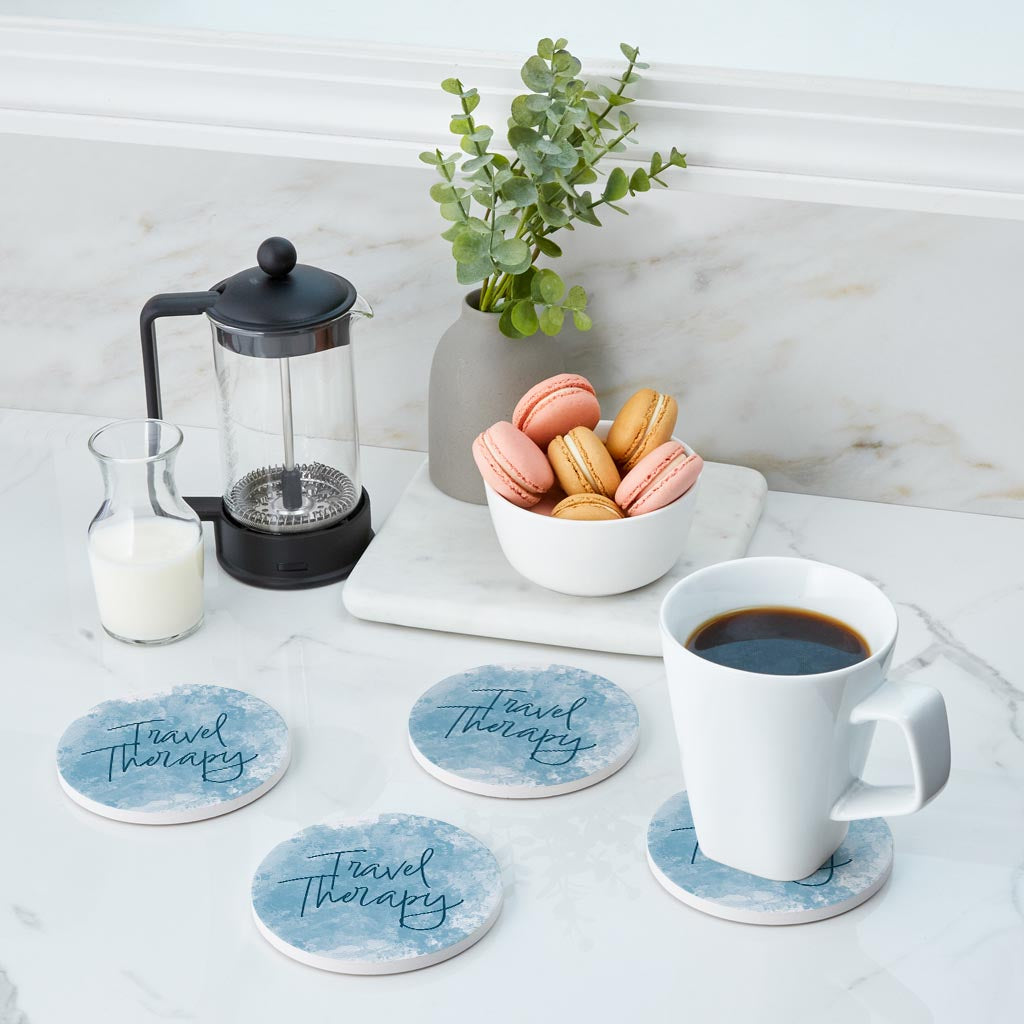 Travel Therapy Water Color | Absorbent Coasters | Set of 4 | Min 2