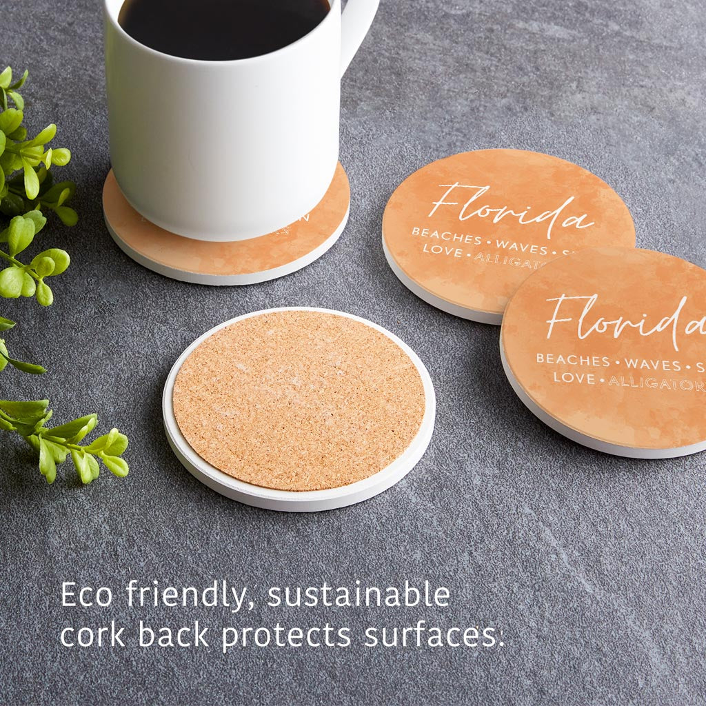 Florida Meanings Orange| Absorbent Coasters | Set of 4 | Min 2