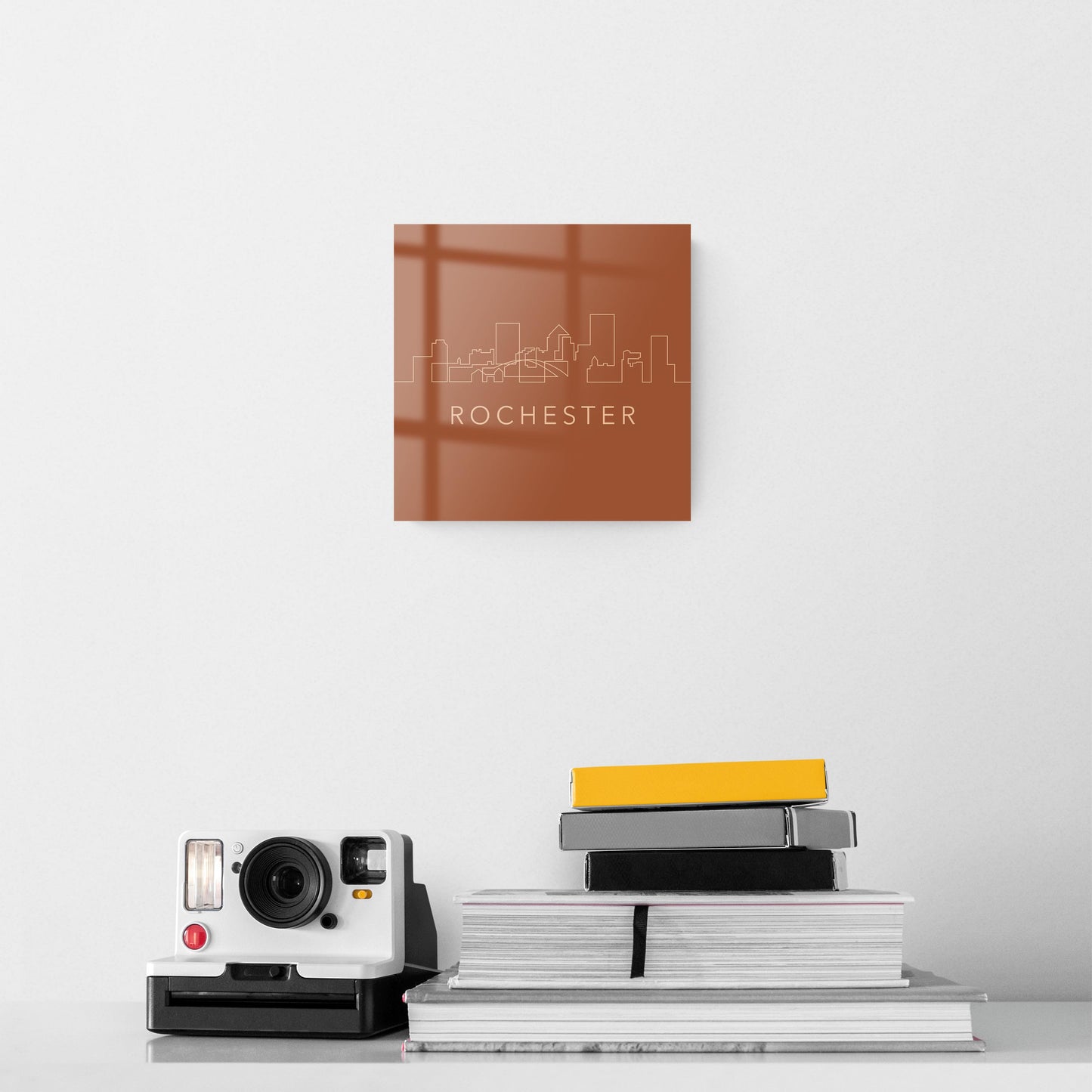 Modern Minimalist New York Rochester Skyline | Hi-Def Glass Art | Eaches | Min 2