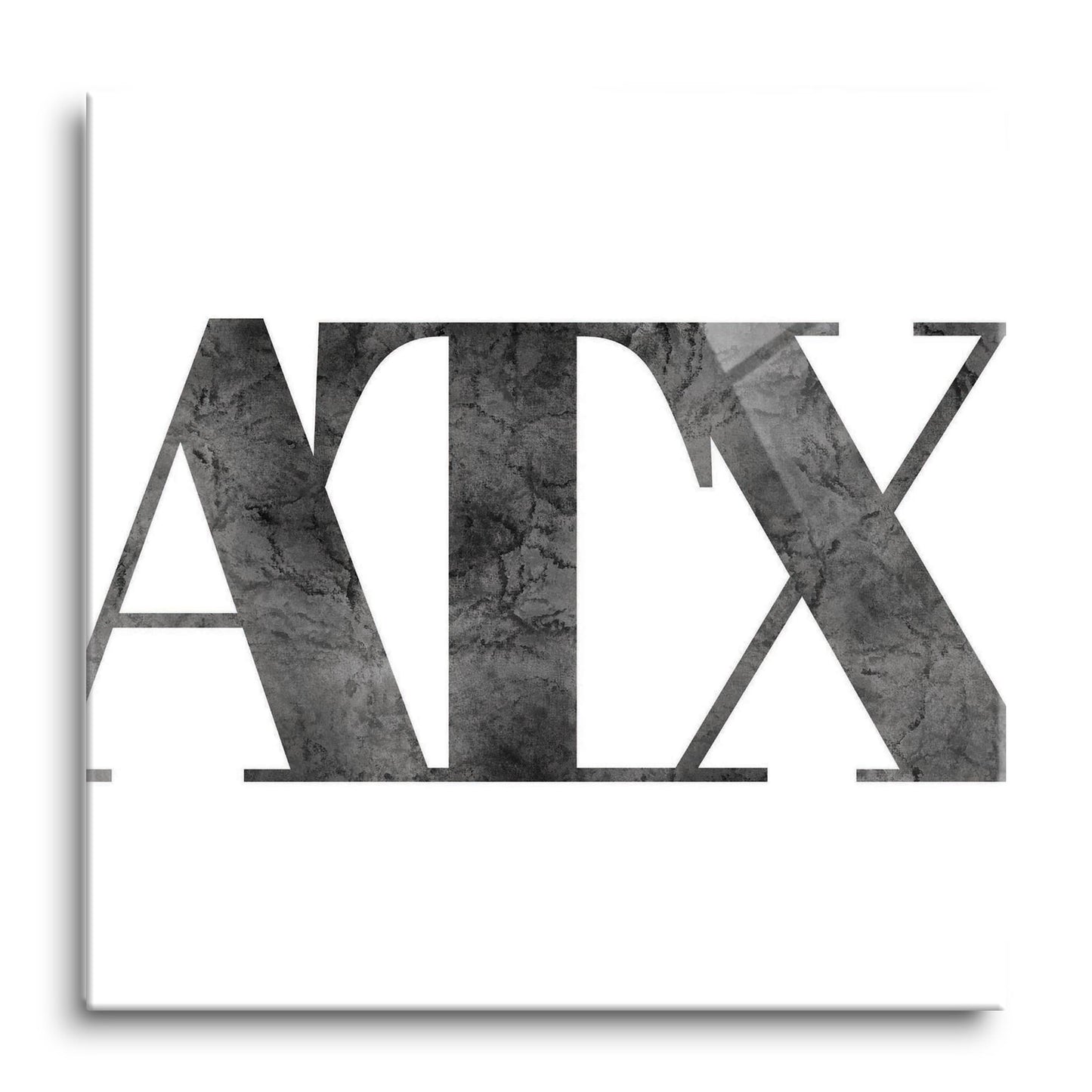 Minimalistic B&W Texas Austin White Initials | Hi-Def Glass Art | Eaches | Min 1