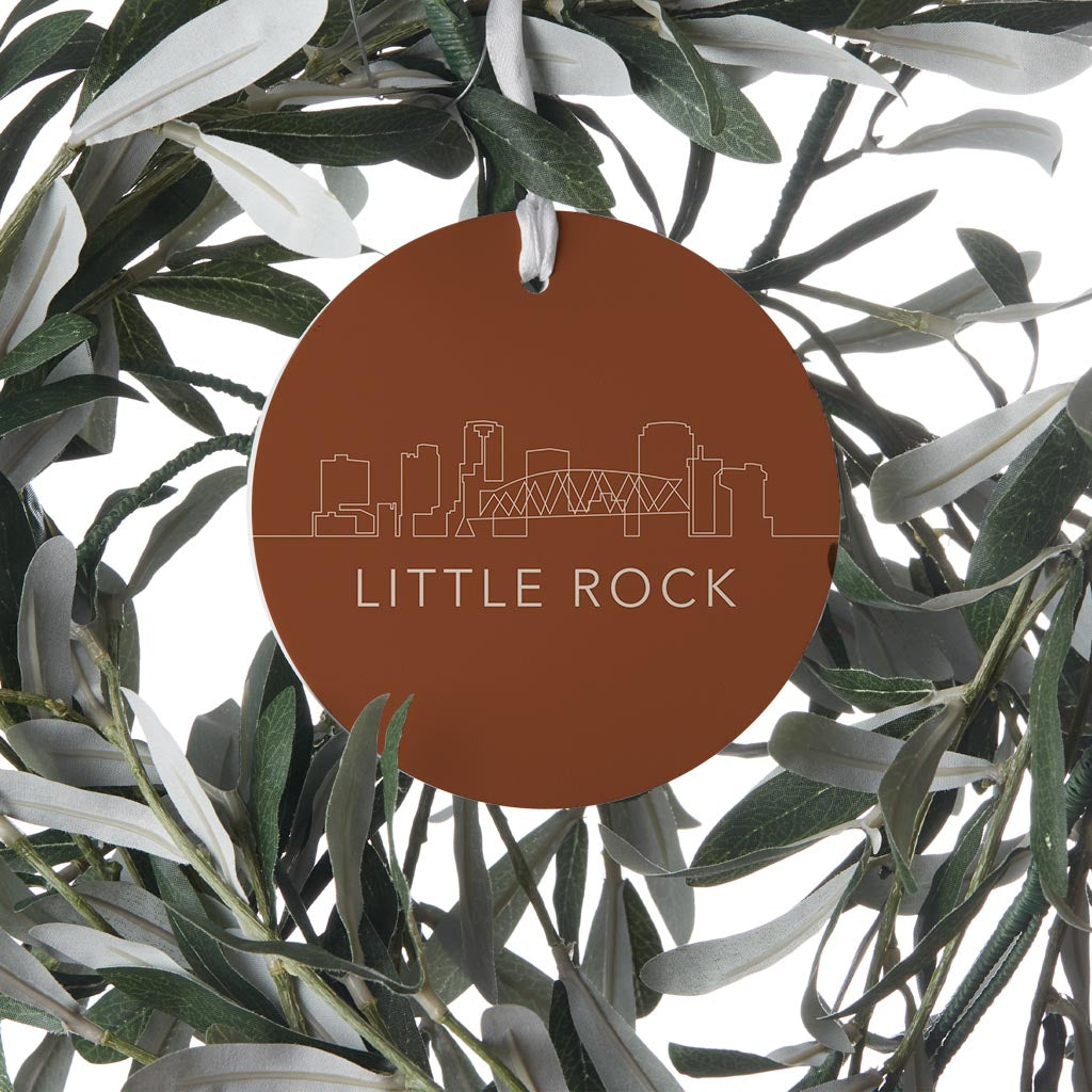Modern Minimalist Arkansas Little Rock Skyline| Wood Ornament | Eaches | Min 6