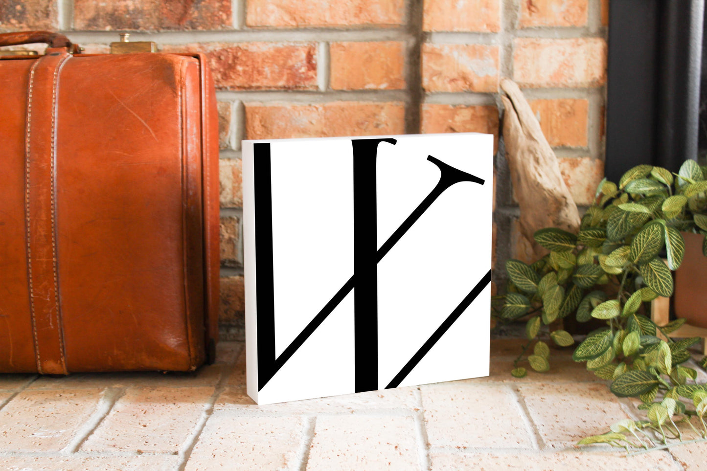Minimal Monogram W| Wood Block | Eaches | Min 2