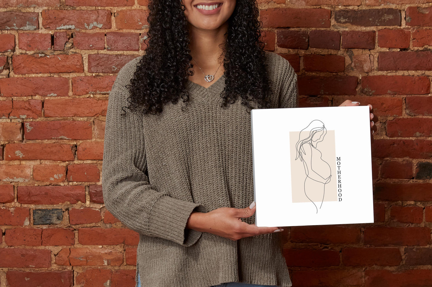 Modern Minimalist Mothers Day Pregnancy | Wood Block | Eaches | Min 2