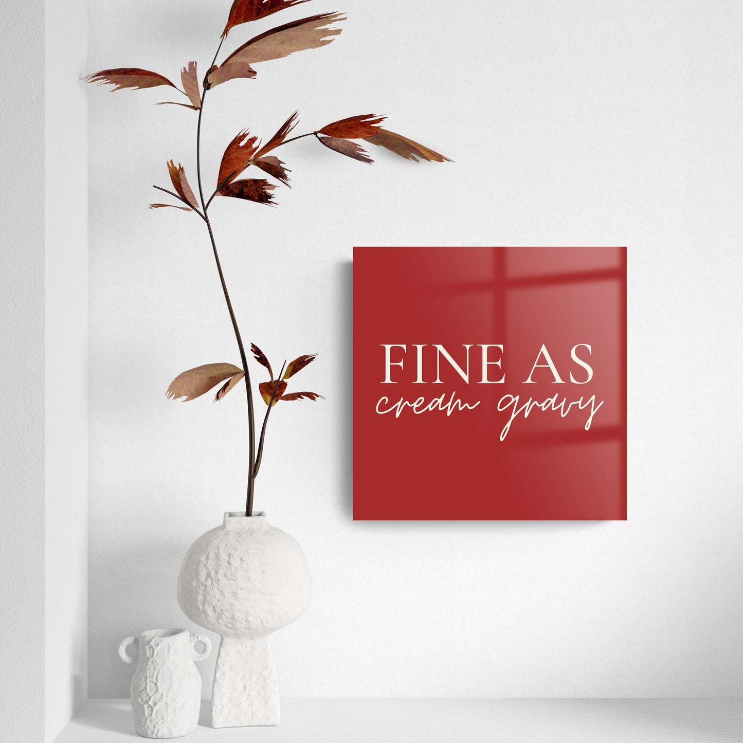 Modern Minimalist Texas Fine As Gravy | Hi-Def Glass Art | Eaches | Min 2