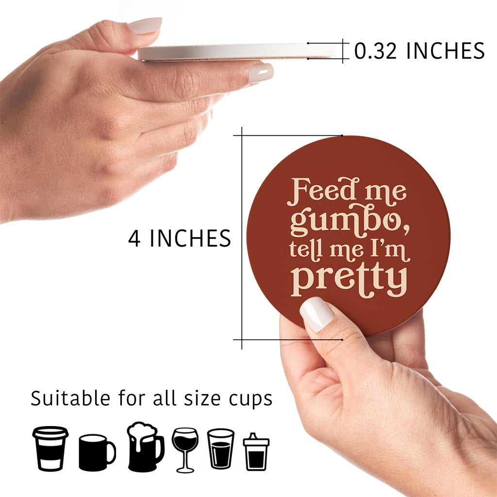 Modern Minimalist Louisiana Gumbo Saying | Absorbent Coasters | Set of 4 | Min 2