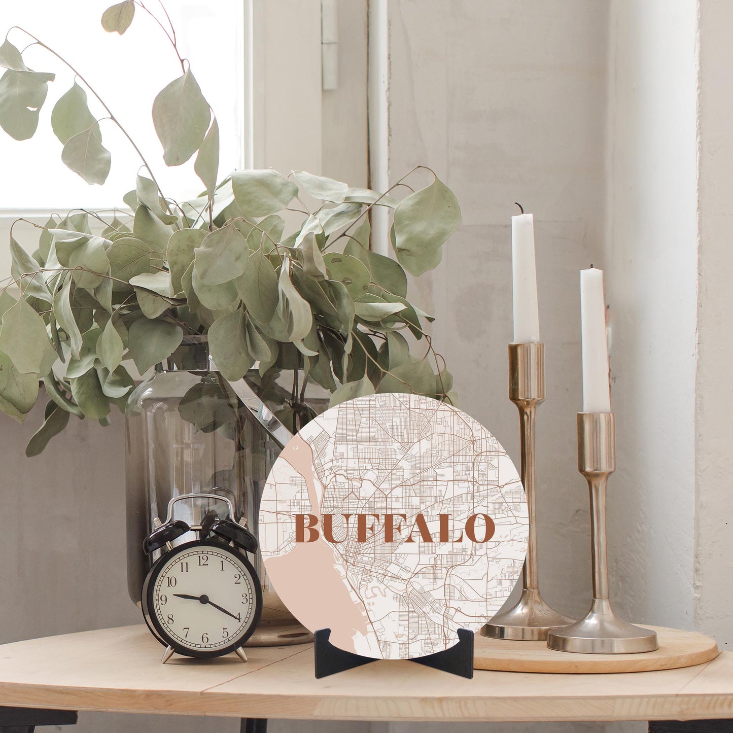 Modern Minimalist New York Buffalo Map | Wood Sign | Eaches | Min 1
