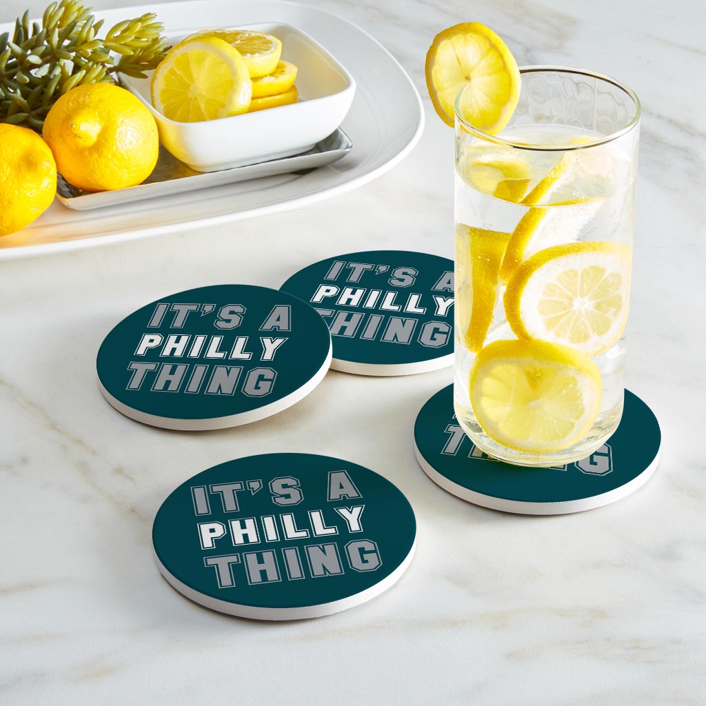 Modern Minimalist Pennsylvania Philly Thing | Absorbent Coasters | Set of 4 | Min 2