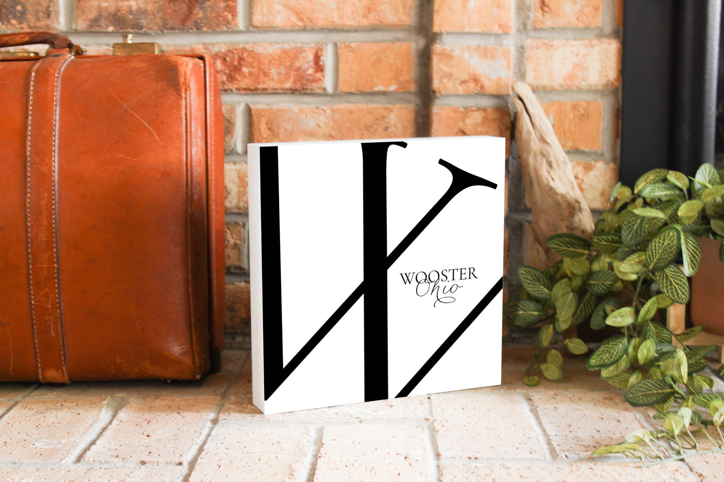 Wooster Oh Minimal Monogram | Wood Block | Eaches | Min 2