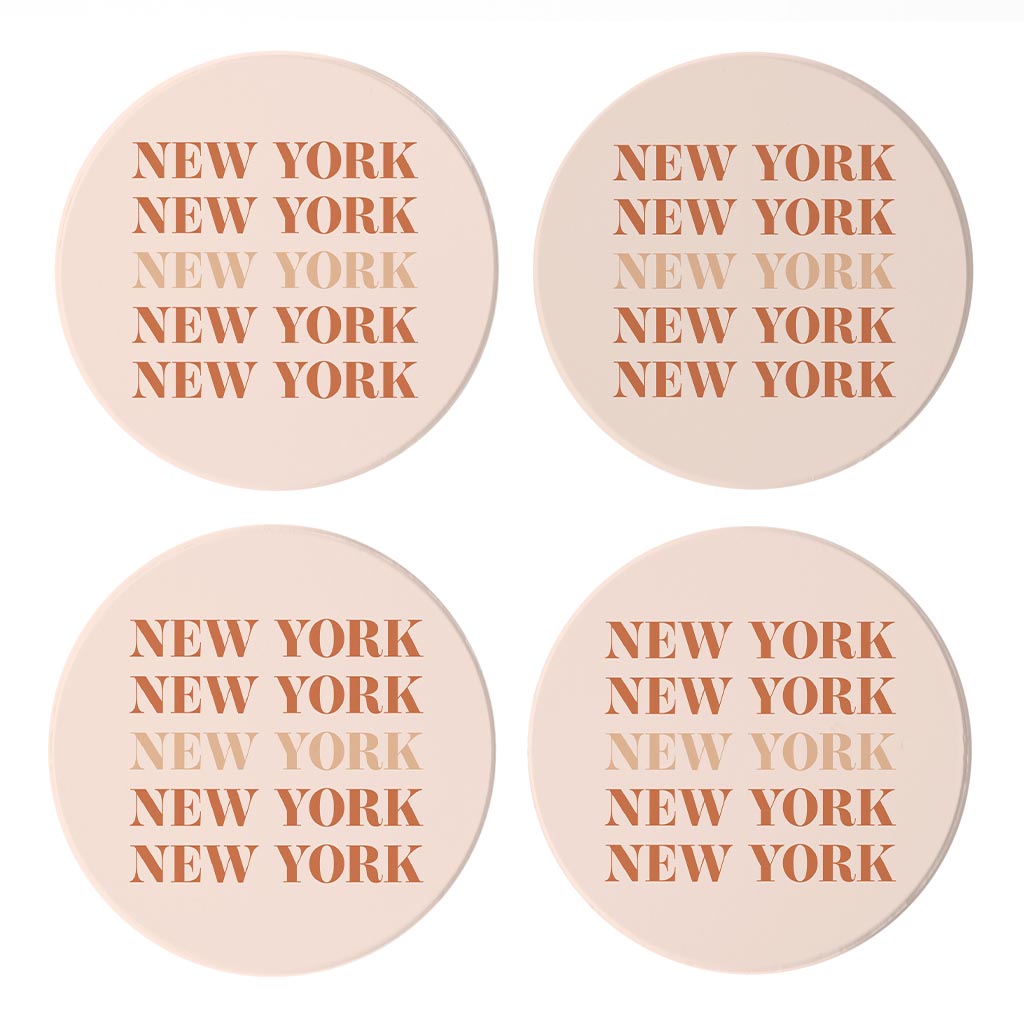 Modern Minimalist New York Repeated Light | Absorbent Coasters | Set of 4 | Min 2