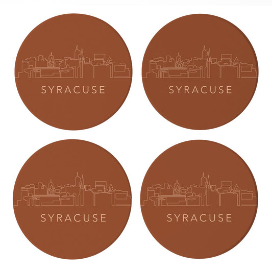 Modern Minimalist New York Syracuse Skyline | Absorbent Coasters | Set of 4 | Min 2