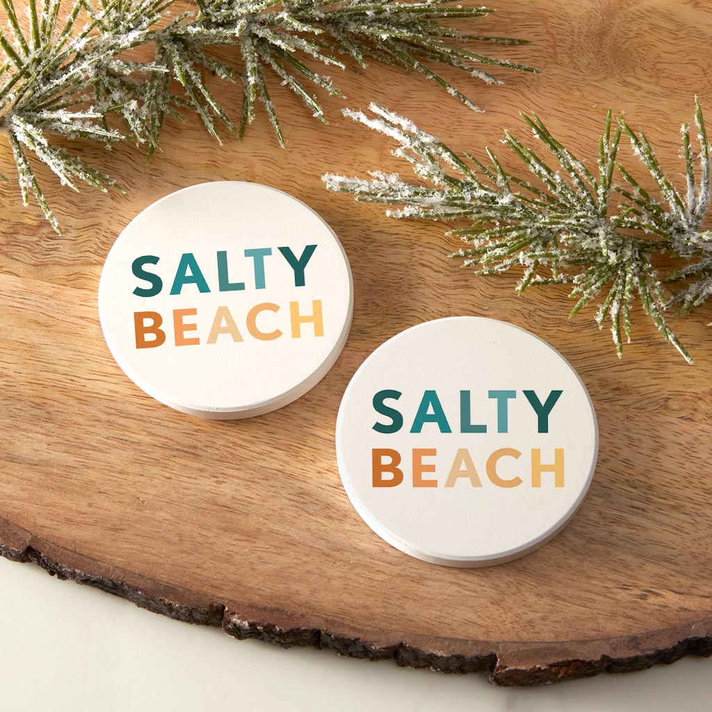 Salty Beach| Absorbent Car Coasters | Set of 2 | Min 4