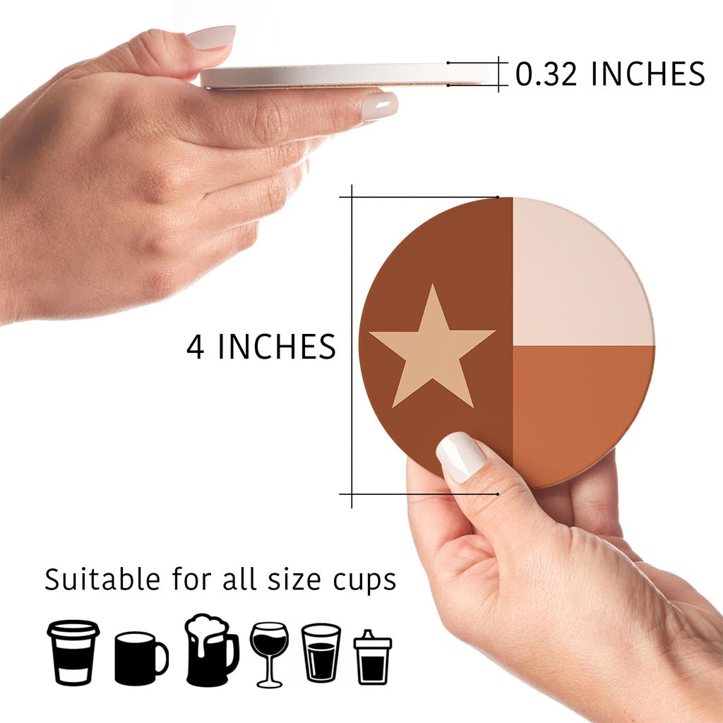 Modern Minimalist Texas State Flag | Absorbent Coasters | Set of 4 | Min 2