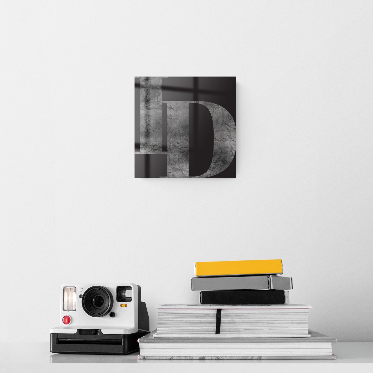 Minimalist B&W Idaho Black Initials | Hi-Def Glass Art | Eaches | Min 2