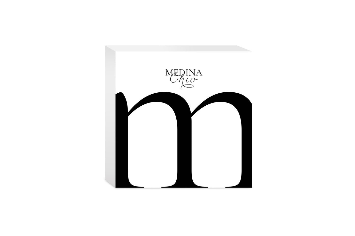 Medina Oh Minimal Monogram | Wood Block | Eaches | Min 4