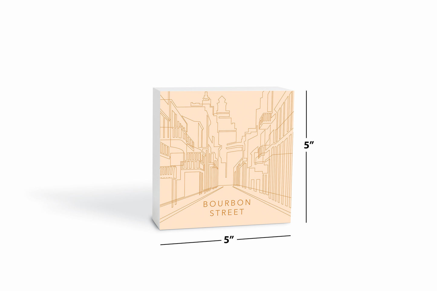 Modern Minimalist Louisiana Bourbon Street Line Drawing | Wood Block | Eaches | Min 4