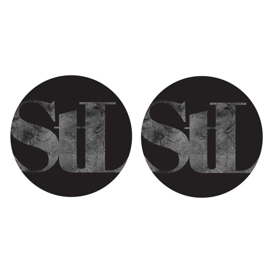 Minimalist B&W Missouri St Louis Black Initials | Absorbent Car Coasters | Set of 2 | Min 4