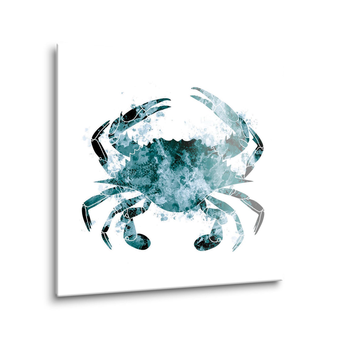 Blue White Water Color Blue Crab | Hi-Def Glass Art | Eaches | Min 2