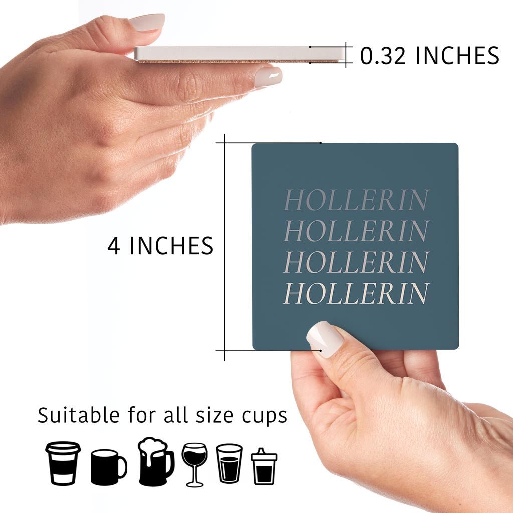 Modern Minimalist Arkansas Hollerin | Absorbent Coasters | Set of 4 | Min 2
