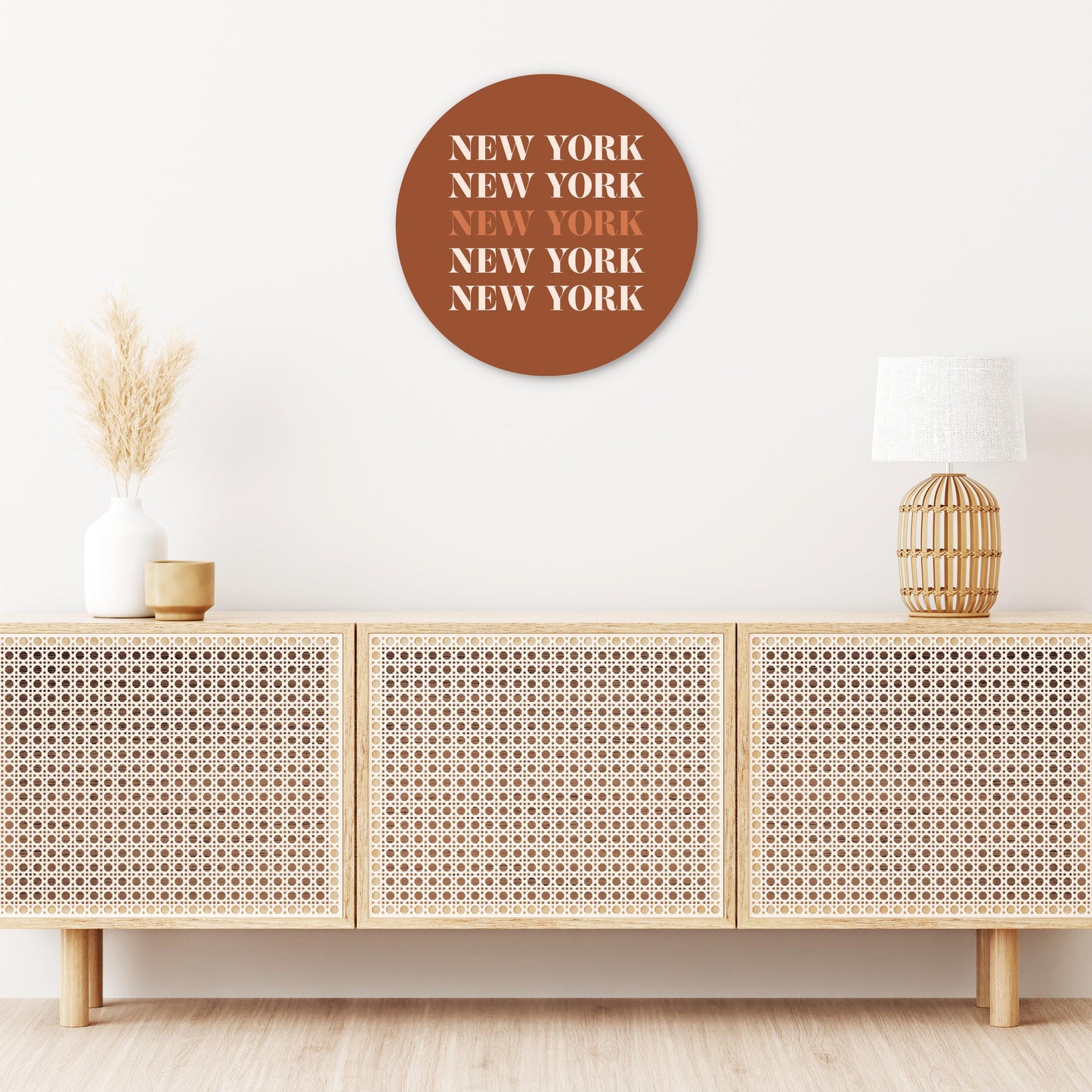 Modern Minimalist New York Repeated Dark | Wood Sign | Eaches | Min 1