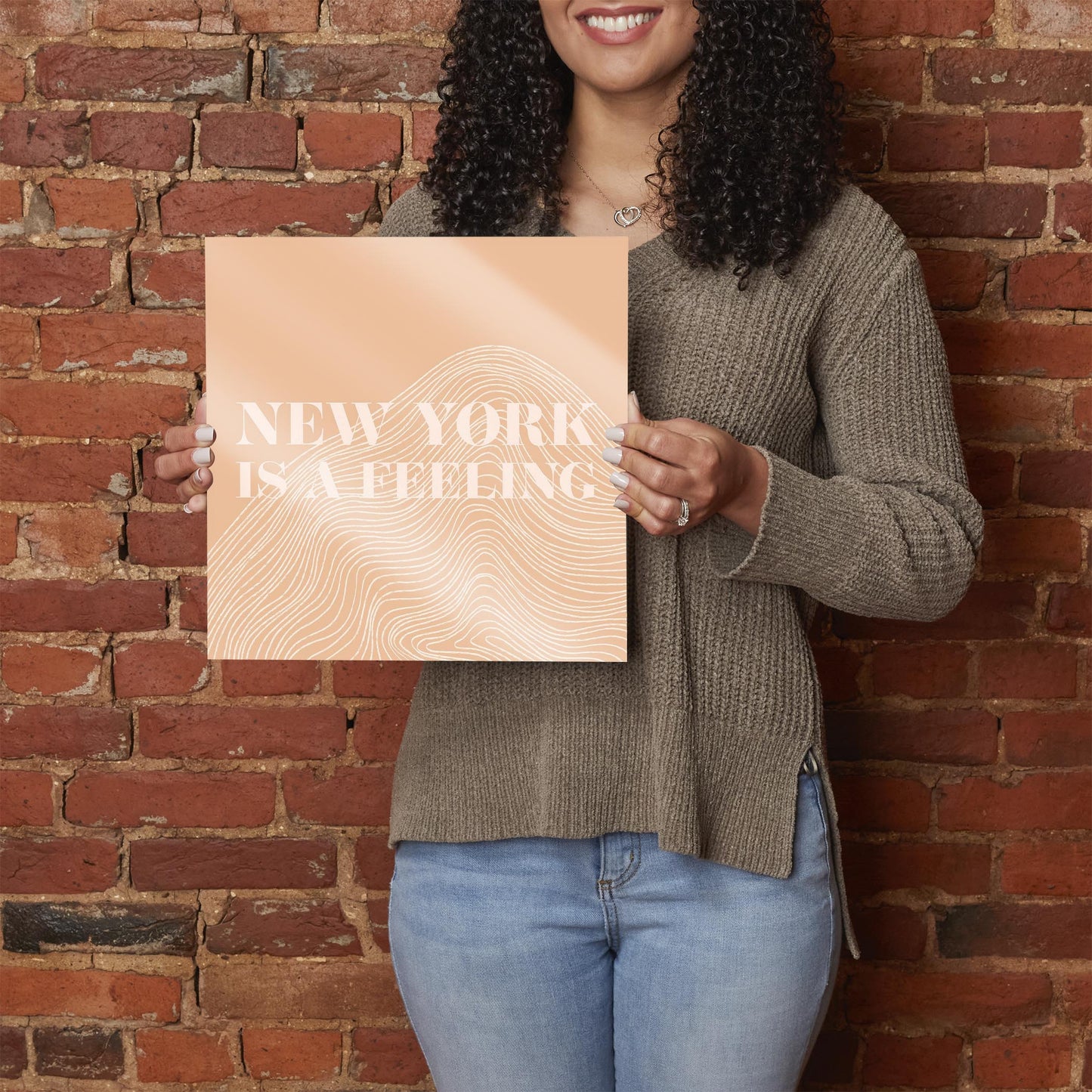 Modern Minimalist New York Is A Feeling | Hi-Def Glass Art | Eaches | Min 1