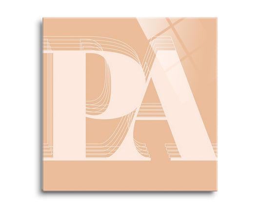 Modern Minimalist Pennsylvania Pa Initials Light | Hi-Def Glass Art | Eaches | Min 2