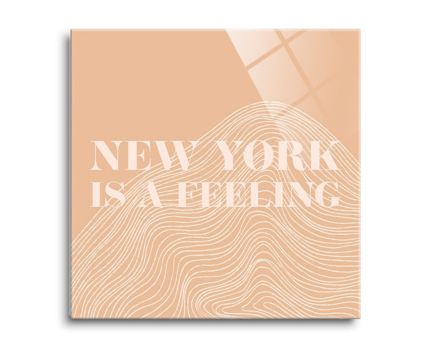 Modern Minimalist New York Is A Feeling | Hi-Def Glass Art | Eaches | Min 2