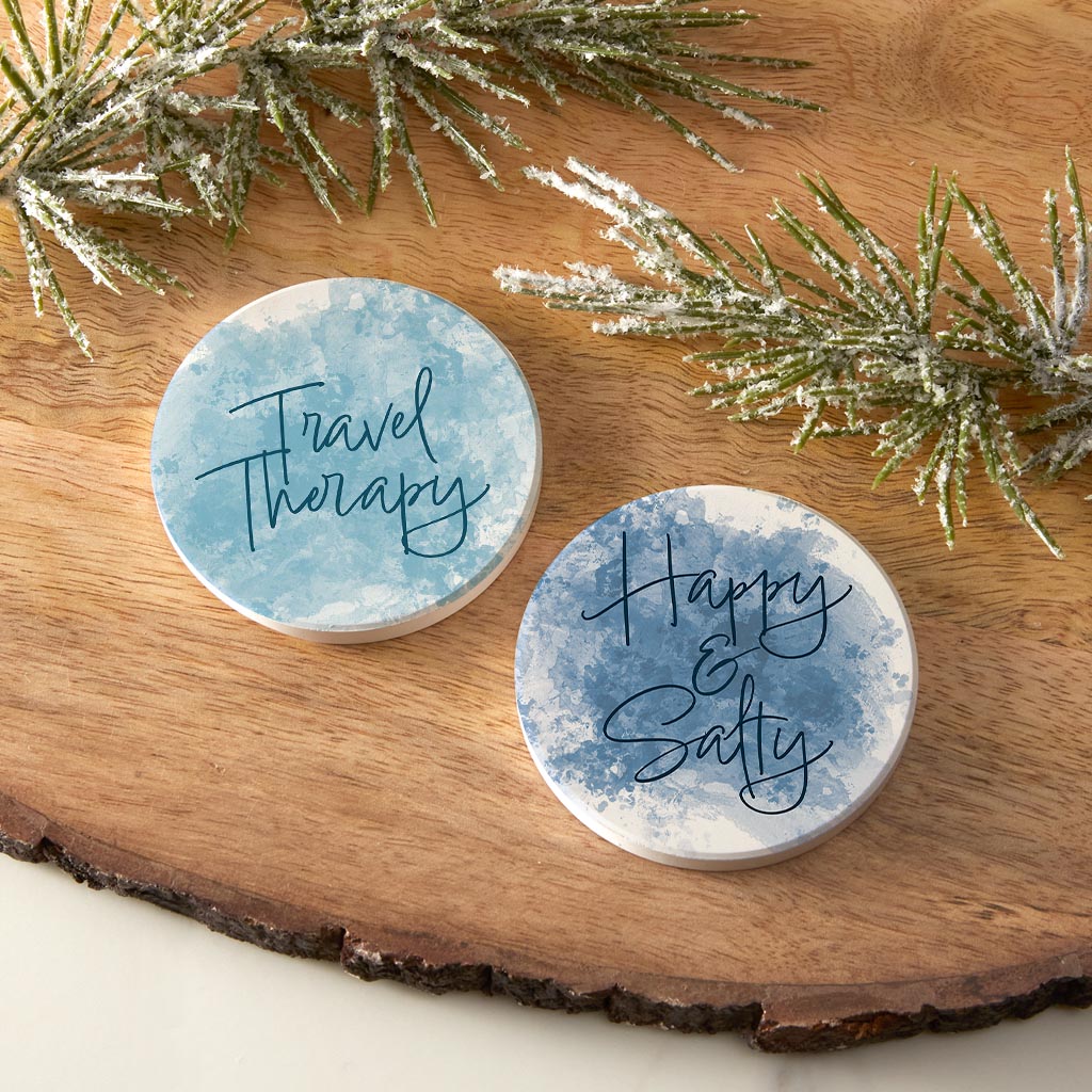 North Carolina Sayings Blue| Absorbent Car Coasters | Set of 2 | Min 4
