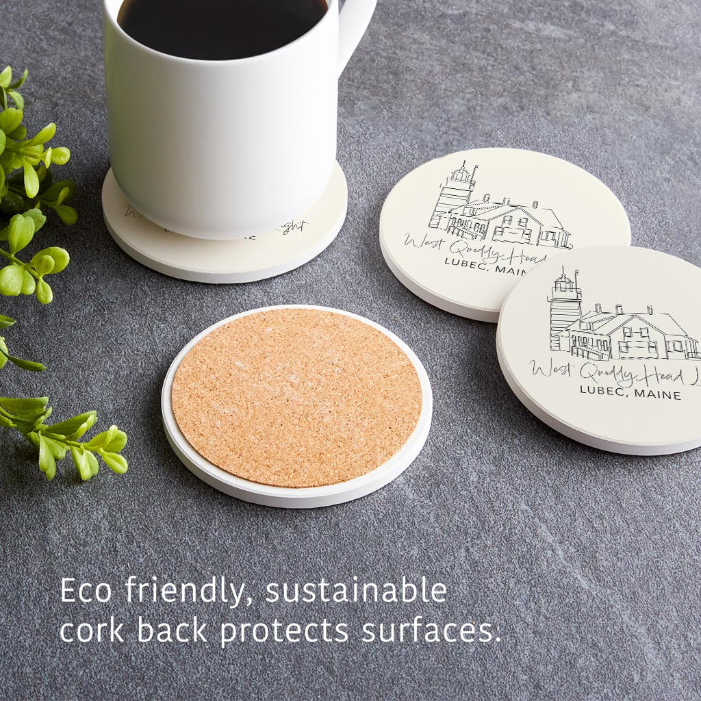 West Quoddy Head Light | Absorbent Coasters | Set of 4 | Min 2