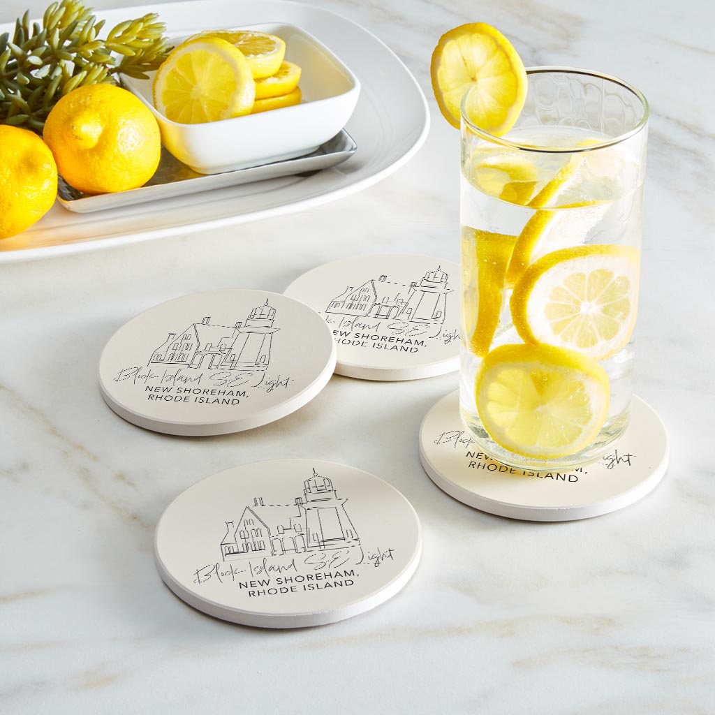Block Island Se Light | Absorbent Coasters | Set of 4 | Min 2