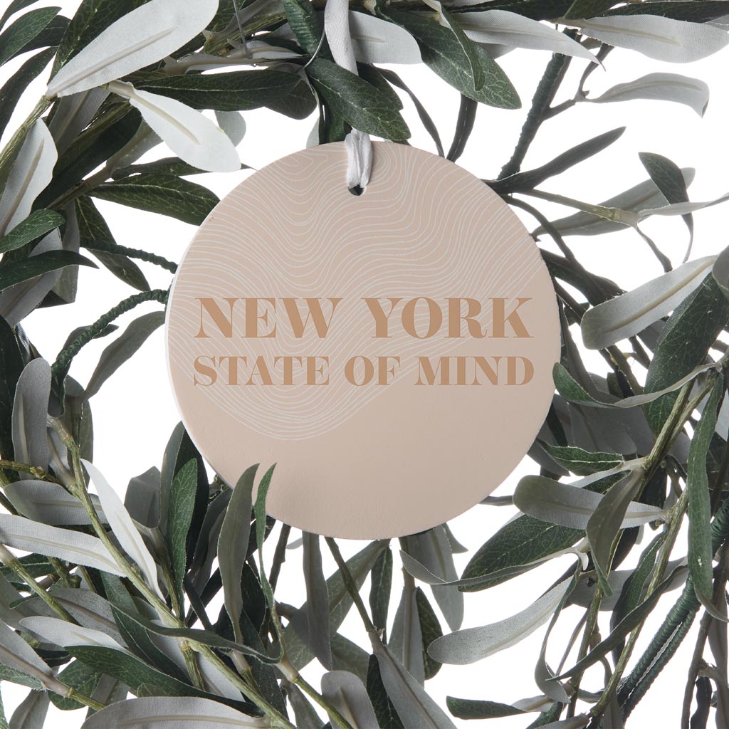 Modern Minimalist New York State Of Mind | Wood Ornament | Eaches | Min 6