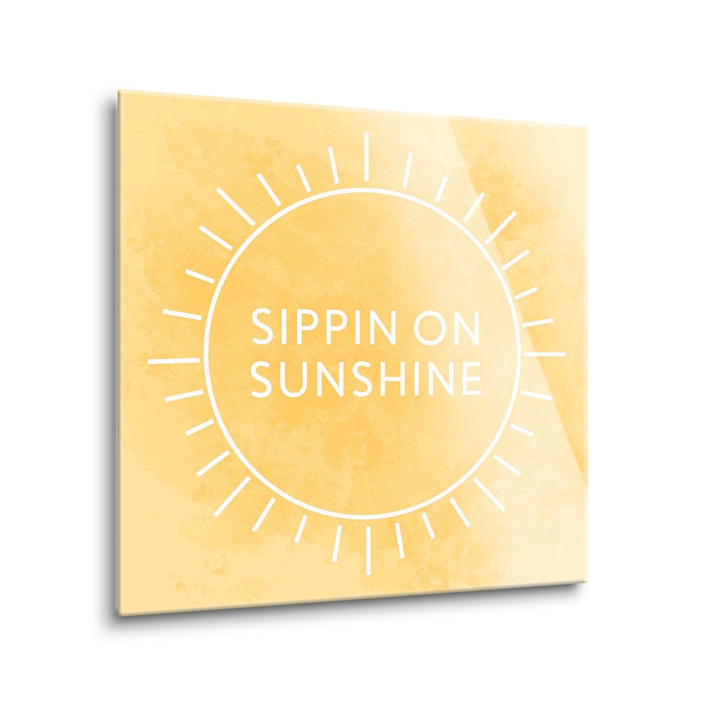 Sippin On Sunshine Yellow | Hi-Def Glass Art | Eaches | Min 1
