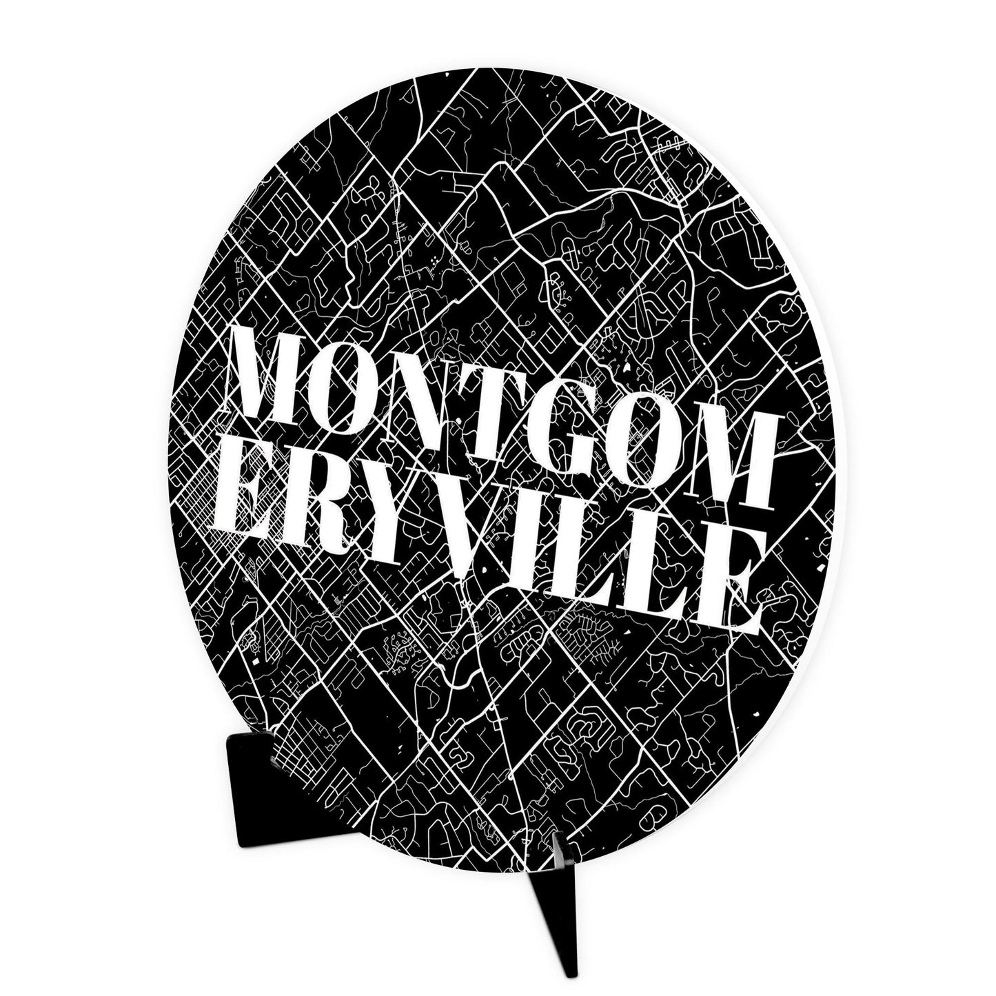 Minimalistic B&W Pennsylvania Montgomeryville Map | Wood Sign | Eaches | Min 1