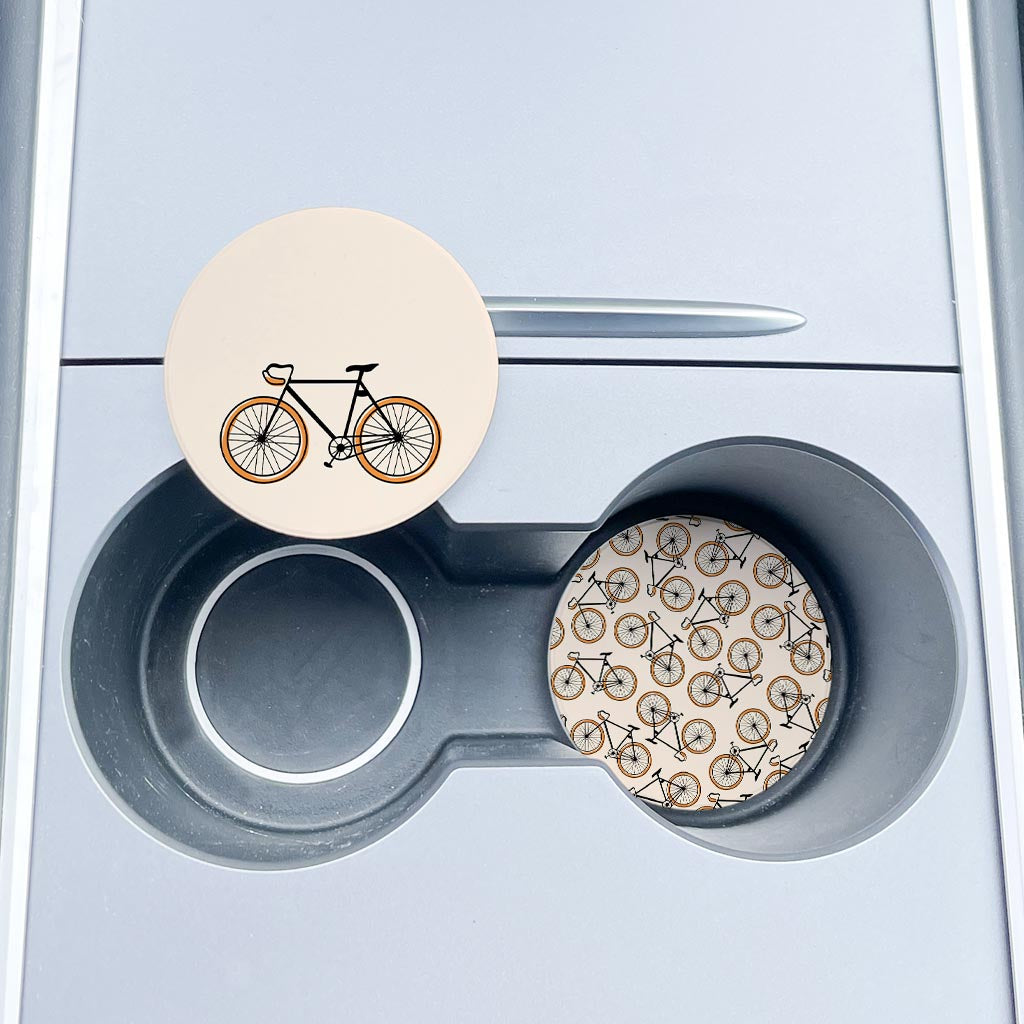 Vintage Bike With Pattern | Absorbent Car Coasters | Set of 2 | Min 4