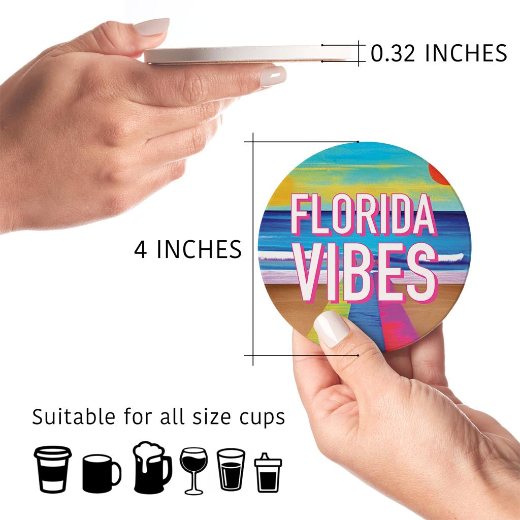 Florida Vibes | Absorbent Coasters | Set of 4 | Min 2