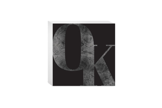 Modern Black Oklahoma Initials | Wood Block | Eaches | Min 4