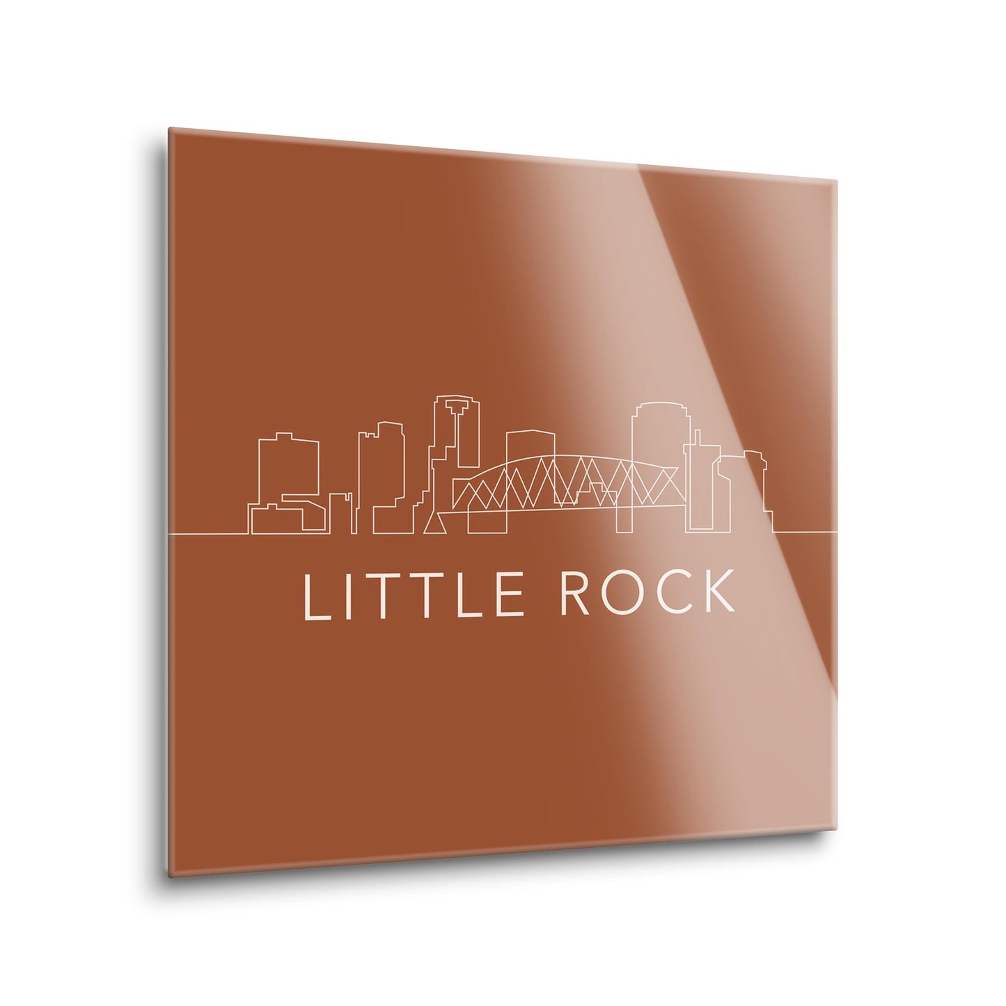 Modern Minimalist Arkansas Little Rock Skyline | Hi-Def Glass Art | Eaches | Min 2