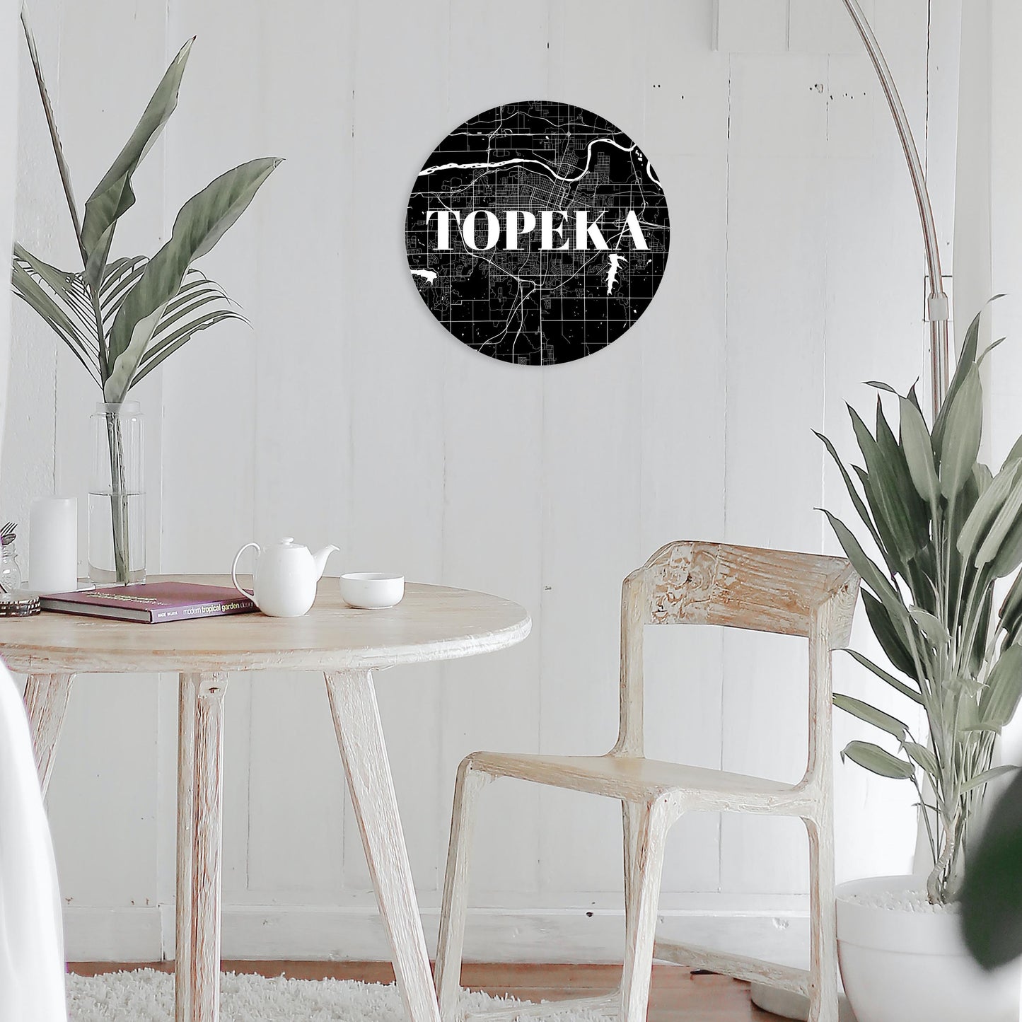 Minimalist B&W Kansas Topeka Map | Wood Sign | Eaches | Min 1