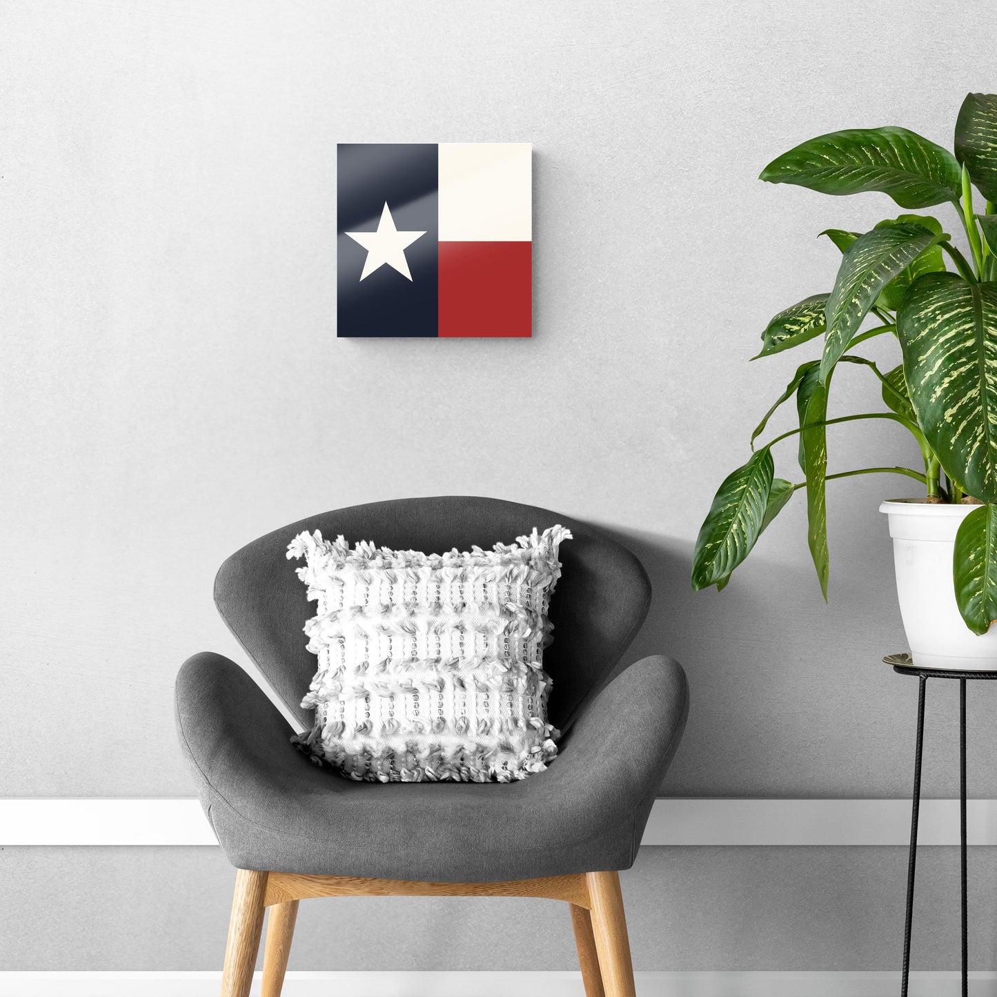 Modern Minimalist Texas Colors Flag | Hi-Def Glass Art | Eaches | Min 1