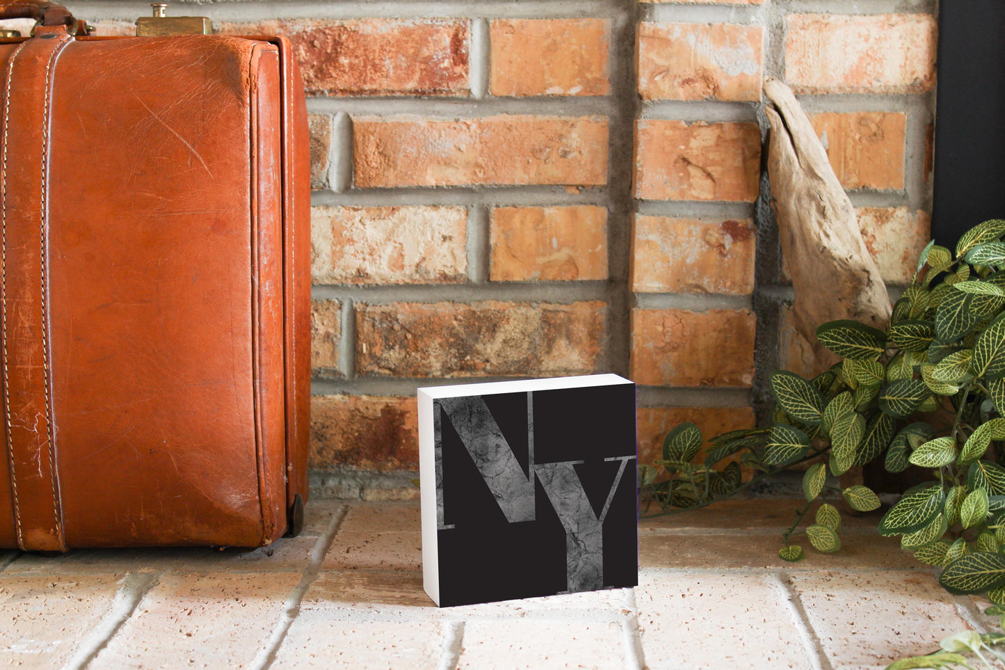 Minimalistic B&W New York Black Initials | Wood Block | Eaches | Min 4