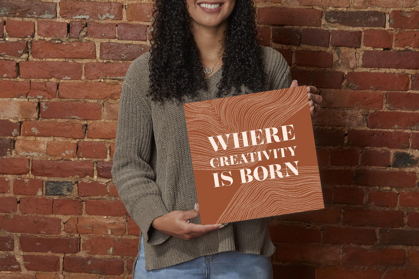 Modern Minimalist New York Creativity Is Born | Wood Sign | Eaches | Min 2