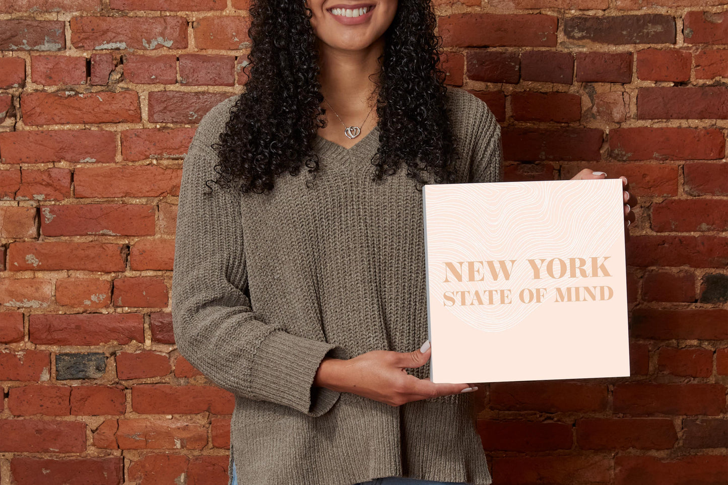 Modern Minimalist New York State Of Mind | Wood Block | Eaches | Min 2
